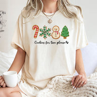 Christmas Cookie Pregnancy Announcement Shirt, Cookies for Two Please T-Shirt, Adorable Holiday Expecting Mom Tee, Baby Reveal Xmas T-Shirt