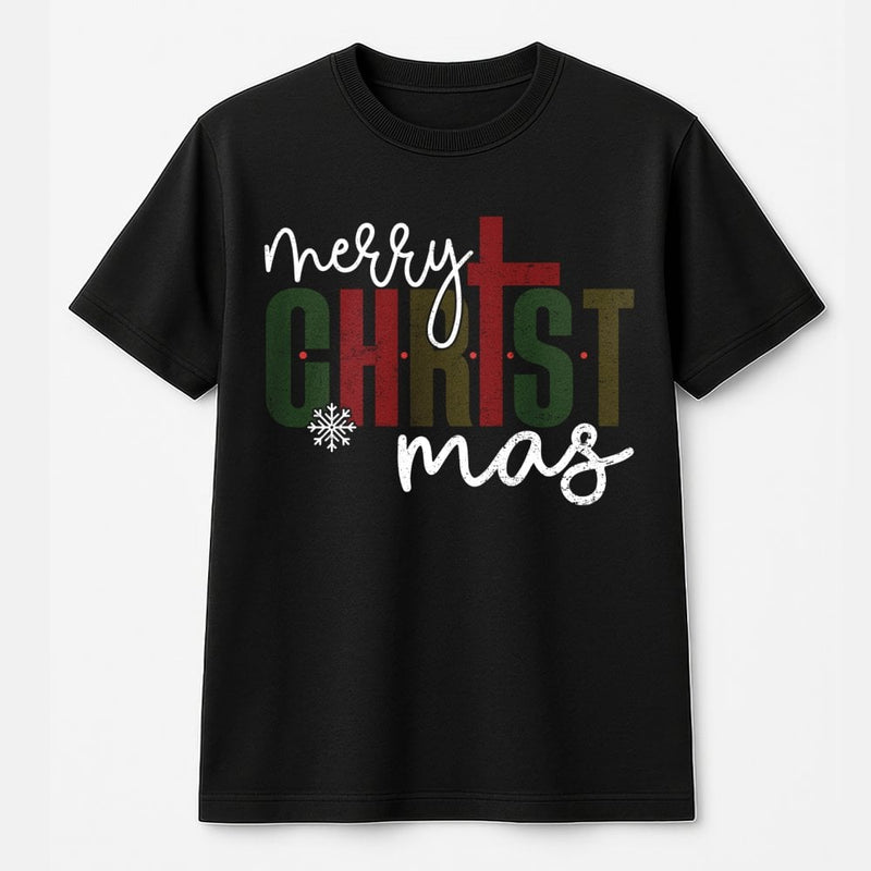Religious Christmas Faith Shirt, Merry Christ-mas Cross T-Shirt, Christian Holiday Graphic Tee, Christian Christmas T-Shirt, Faith Present