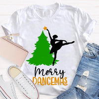 Festive Ballet Dancer Christmas T-Shirt, Merry Dancemas Ballerina Shirt, Adorable Holiday Dance Studio Tee, Xmas Nutcracker Dancer Present