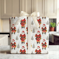 First Responder Christmas Gift Wrap, Firefighter Santa Wrapping Paper, Winter Santa Gift Wrapping Paper, Fire Dept Holiday Gift Wrap