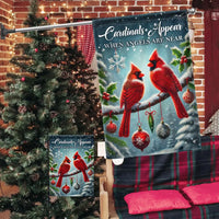 Winter Cardinal Christmas Yard Flag, Cardinals Appear When Angels Are Near Garden Flag, Double-Sided Memorial Lawn Banner Flag