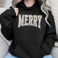Varsity Letter Camo Hoodie, Merry Christmas Camo Hoodie, Camo Holiday Graphic Sweatshirt, Camouflage Christmas Pullover, Winter Holiday Present