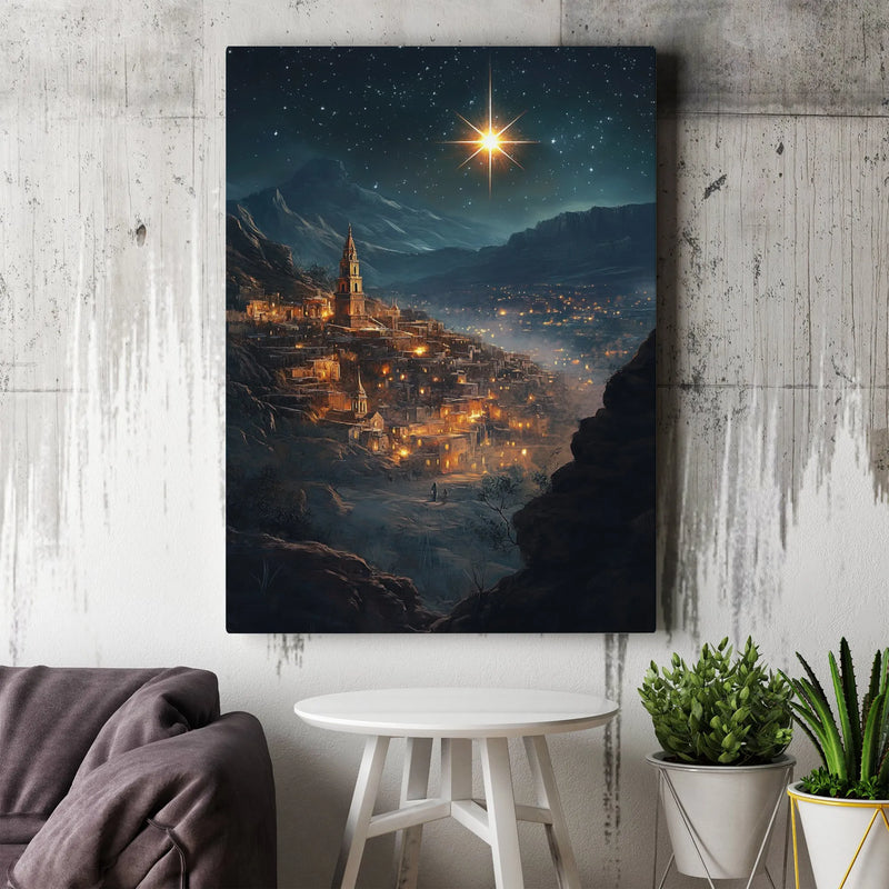 Nativity Scene Canvas Print, Star of Bethlehem Canvas Wall Art, Christian Holiday Wall Decor, Religious Art Canvas, Christmas Faith Present