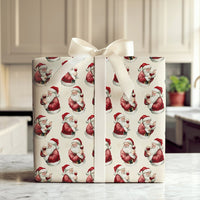 Vintage Santa Gift Wrap, Santa Wine Christmas Wrapping Paper, Humorous Holiday Wine Lover Wrapping Paper, Retro Xmas Drinking Wrapping Paper