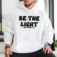 Matthew 5:14 Christmas Lights Hoodie, Be the Light Christian Hoodie, Faith Scripture Holiday Hoodie, Comfy Religious Hooded Sweatshirt Present