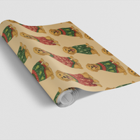 Adorable Dog Christmas Gift Wrap, Golden Retriever Wrapping Paper, Holiday Golden Retriever Wrapping Paper, Festive Puppy Dog Gift Wrap Roll