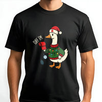 Humorous Cuff Em Goose T-Shirt, Nurse Christmas Shirt, Holiday RN LPN Graphic Tee, Nursing Student Christmas T-Shirt, Medical Worker Present