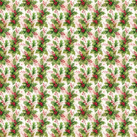 Festive Botanical Holiday Gift Wrap, Holly and Red Berries Christmas Wrapping Paper, Winter Foliage Present Paper, Xmas Gift Wrapping Paper