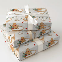 Holiday Cocktail Gift Wrap, Gingerbread Man Martini Wrapping Paper, Adorable Gingerbread Christmas Wrapping Paper, Festive Snowflake Gift Wrap