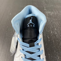 Mid Top Sneakers, Blue White Black Colorway, Lace Up Design, Casual Gift for Sneaker Fans