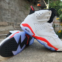 High Top Sneakers, White Red Blue Colorway, Lace Up Design, Casual Gift for Sneaker Fans