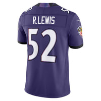 Baltimore Ravens Ray Lewis Purple Stitched Retired Limited Jersey