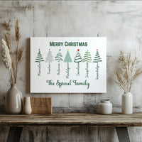 Custom Family Name Canvas Print, Personalized Family Christmas Tree Canvas Art, Holiday Family Tree Decor, Xmas Digital Download Wall Art