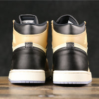 Sneakers, Beige Black Colorway, Lace Up Design, Casual Gift for Sneaker Fans