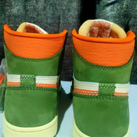 High Top Sneakers, Off White Green Colorway, Lace Up Design, Casual Gift for Sneaker Fans
