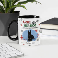 Custom Girl and Her Dog Ceramic Mug, Personalized Dog Lover Coffee Mug, Pet Loss Memorial Mug, Dog Mom Christmas Cup Present