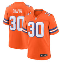 Denver Broncos Terrell Davis Orange Retired Player Alternate Game Jersey