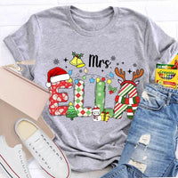 Custom Name Holiday Shirt, Personalized Christmas Snowflake T-Shirt, Festive Winter Family Graphic Tee, Matching Xmas Present Top