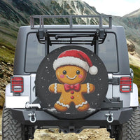 Christmas Santa Hat Tire Cover, Gingerbread Man Spare Tire Cover, Waterproof UV Car Tire Cover, Festive Holiday Jeep SUV Accessory