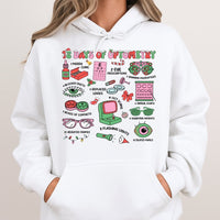 Humorous Eye Doctor Christmas Sweatshirt, 12 Days of Optometry Hoodie, Optician Holiday Pullover, Ophthalmologist Clinic Hooded Sweater Present