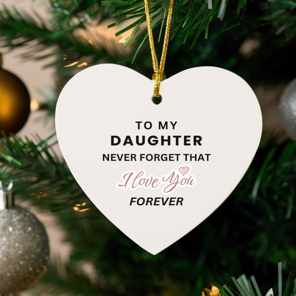 Ceramic Christmas Tree Ornament, To My Daughter Heart Ornament, Sentimental Keepsake, Holiday Heart Decor Ornament, Family Pr