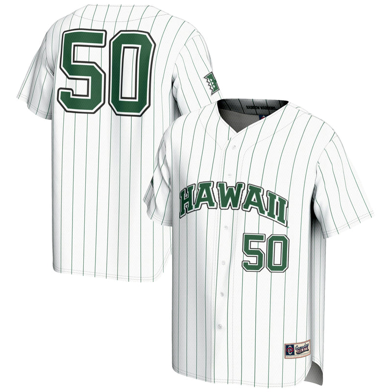#1 Hawaii Rainbow Warriors Lightweight Baseball Jersey - White