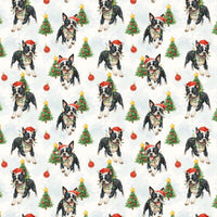 Santa Hat Dog Gift Wrap, Boston Terrier Christmas Wrapping Paper, Festive Boston Terrier Wrapping Paper, Boston Terrier Holiday Gift Wrap