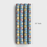 Sporty Holiday Gift Wrap, Santa Softball Christmas Wrapping Paper, Softball Coach Present Wrapping Paper, Winter Sports Fan Gift Wrap