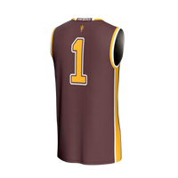 #1 Arizona State Sun Devils Lightweight Collegiate Basketball Fashion Jersey - Maroon