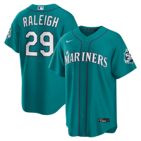Seattle Mariners Cal Raleigh Teal Alternate 50th Season Patch Stadium Jersey