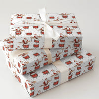 Watercolor Drummer Santa Claus Gift Wrap, Drumming Santa Wrapping Paper, Music Lover Holiday Paper, Christmas Present Wrapping Paper Roll