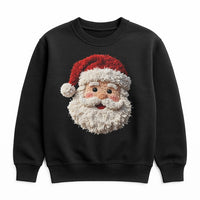 Faux Yarn Santa Sweatshirt, Punch Needle Santa Sweatshirt, Retro Vintage Christmas Sweatshirt, Comfy Holiday Crewneck, Winter Santa Present