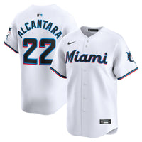 Miami Marlins Sandy Alcantara White Home Limited Player Jersey