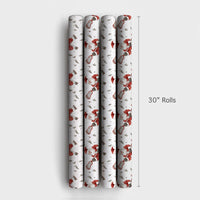 Ice Skating Santa Claus Gift Wrap, Lacrosse Santa Wrapping Paper, Sports Christmas Wrapping Paper, Athlete Coach Holiday Wrapping Paper