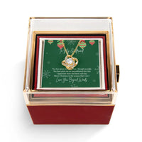Rotating Rose Jewelry Box Set, Love Knot Necklace for Girlfriend, Sparkling CZ Pendant, Romantic Christmas Anniversary Present for Her