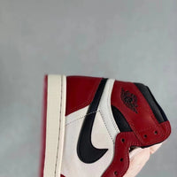 Basketball Shoes, White Red Colorway, Distressed, Retro, High Top, Lace Up Design, Distressed Finish, Casual Gift for Shoe Lovers