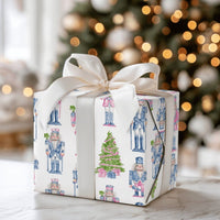 Watercolor Nutcracker Ballet Gift Wrap, Nutcracker Christmas Wrapping Paper, Festive Tree Holiday Wrapping Paper, Pastel Holiday Gift Wrap