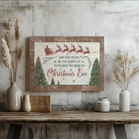 Christmas Wall Art Canvas, Santa Sleigh Rustic Canvas Print, Holiday Sign Canvas Decor, Winter Farmhouse Canvas, Xmas Family Home Decor
