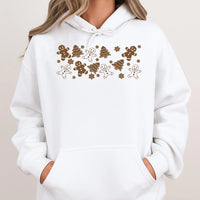 Adorable Christmas Cookie Sweatshirt, Gingerbread Man Hoodie, Holiday Gingerbread Hoodie, Festive Winter Pattern Hoodie, Xmas Present for Women Men