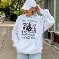 Hip Hop Holiday Pun Sweatshirt, Deck the Halls Rap Humorous Christmas Hoodie, Retro Xmas Party Hooded Pullover, Ugly Christmas Humor Sweatshirt