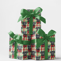 Plaid Dog Gift Wrap, Cane Corso Christmas Wrapping Paper, Festive Puppy Present Wrap, Holiday Cane Corso Lover Present Packaging Paper Roll