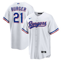 Texas Rangers Jake Burger White Home Replica Jersey