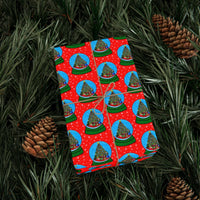 Festive Winter Tree Gift Wrap, Snow Globe Christmas Wrapping Paper, Adorable Holiday Present Wrap, Xmas Gift Wrapping Paper, Seasonal Gift Wrap