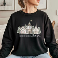 Christian Christmas Church Crewneck, The Greatest Present Is Jesus Sweatshirt, Religious Holiday Faith Sweater, Bible Scripture Pullover
