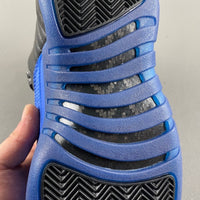Low Top Sneakers, Royal Blue Black Colorway, Leather Footwear, Lace Up Design, Casual Gift for Sneaker Fans