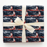 Night Sky Crew Rower Gift Wrap, Santa Sculling Rowing Wrapping Paper, Watercolor Sports Santa Paper, Christmas Boating Wrapping Paper Roll