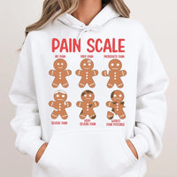 Humorous Christmas Medical Hoodie, Pain Scale Gingerbread Hoodie, Nurse Holiday Sweatshirt, Doctor Nursing Student Hooded Sweatshirt, Xmas Present