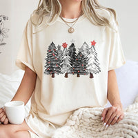 Minimalist Holiday Pine Graphic Tee, Christmas Tree T-Shirt, Festive Winter Seasonal Shirt, Family Xmas Party Outfit, Adorable Pine Tree Top