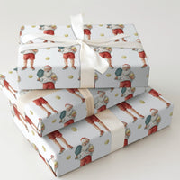Humorous Sports Christmas Gift Wrap, Pickleball Santa Wrapping Paper, Santa Pickleball Player Wrapping Paper, Holiday Gift Wrapping Paper
