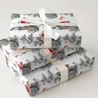 Off-Road Quad Bike Christmas Gift Wrap, Santa Riding ATV Wrapping Paper, Watercolor Santa Wrapping Paper, Winter Holiday Gift Wrapping Paper